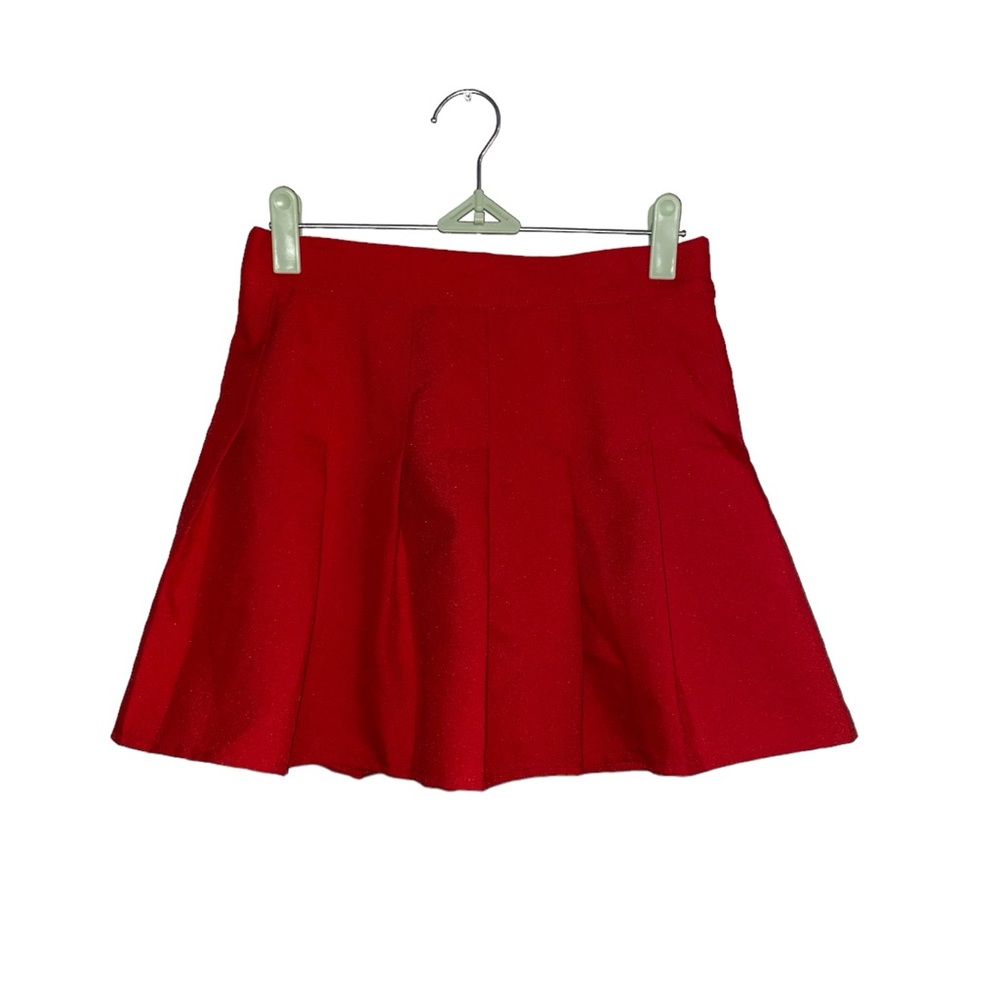 MADE BY JOHNNY Red Pleated Mini Skirt Size Small